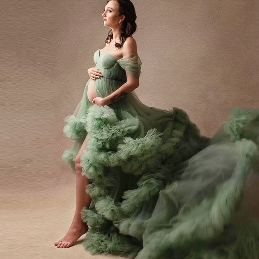 A Off-shoulder Morning Gowns Multi-color Maternity Photo Clothing free delivery