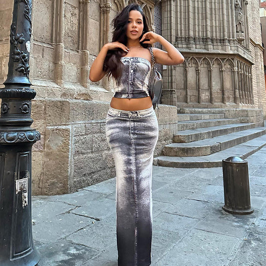 A European And American-style Slim-fit Sheath Split Skirt free delivery