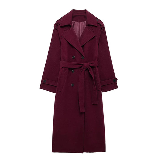 A Bordo Women’s Lace-Up Woolen Trench Coat | Fashionable Winter Coat with Free Delivery
